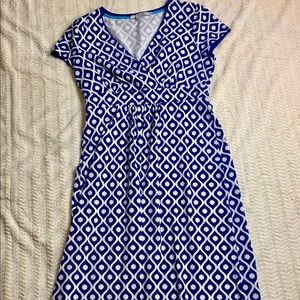 Boden Blue + White Casual Jersey Dress